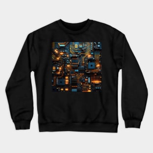 Cyber Circuit Cityscape Crewneck Sweatshirt